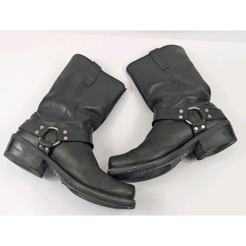 Durango Harness Boots Men 10.5 EE Wide Black Leather Square Toe Biker Riding 11"
